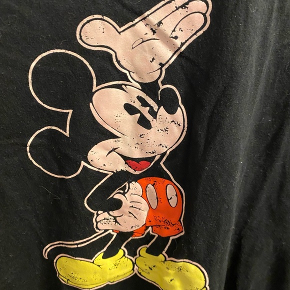 Disney Ladies 1X Pajama Top Mickey Mouse Black Shirt Pj Vintage Look 1XL - Picture 2 of 7